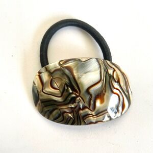 Marta Onyx Cellulose Acetate Ponytail Hair Band Elastic‎ Tie Italy Fatto a Mano